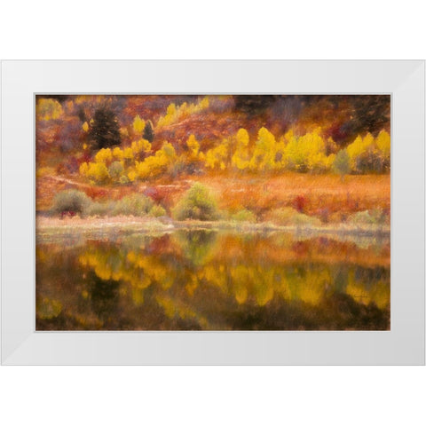 Autumns Reflection White Modern Wood Framed Art Print by Murdock, Ramona