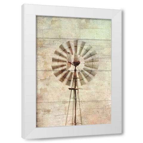 Windmill Abstract White Modern Wood Framed Art Print by Murdock, Ramona