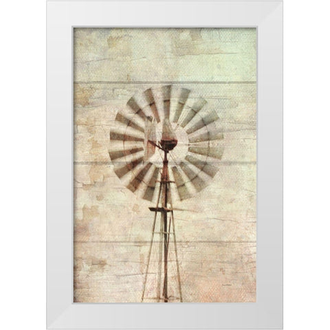 Windmill Abstract White Modern Wood Framed Art Print by Murdock, Ramona