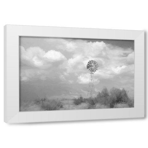 Abstract Windmill White Modern Wood Framed Art Print by Murdock, Ramona