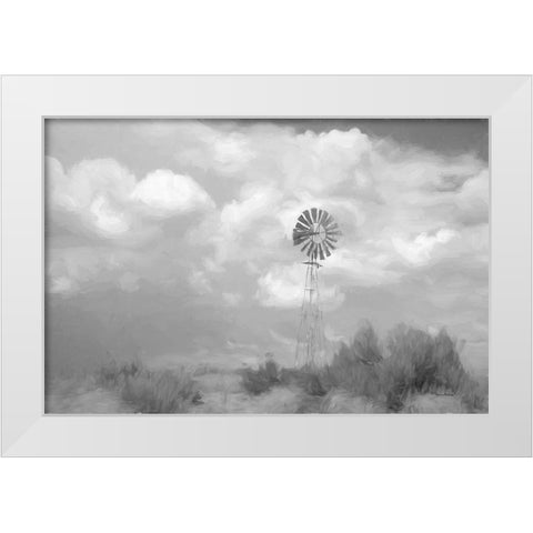 Abstract Windmill White Modern Wood Framed Art Print by Murdock, Ramona