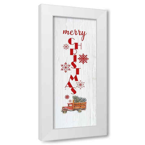 Merry Christmas White Modern Wood Framed Art Print by Murdock, Ramona