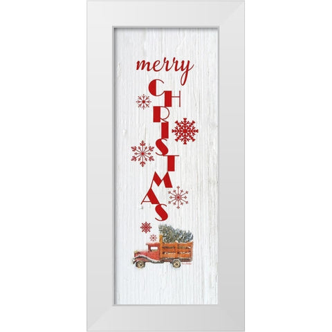 Merry Christmas White Modern Wood Framed Art Print by Murdock, Ramona