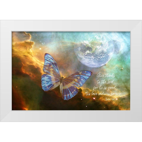 Give Thanks White Modern Wood Framed Art Print by Murdock, Ramona