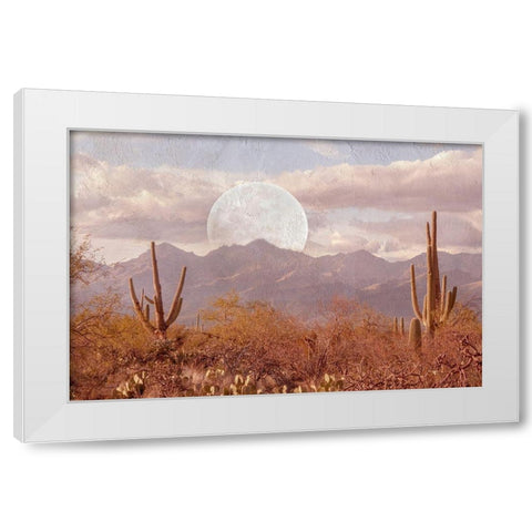 Moonrise Over The Mountain White Modern Wood Framed Art Print by Murdock, Ramona