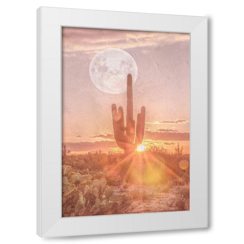 Sunset Moonrise White Modern Wood Framed Art Print by Murdock, Ramona