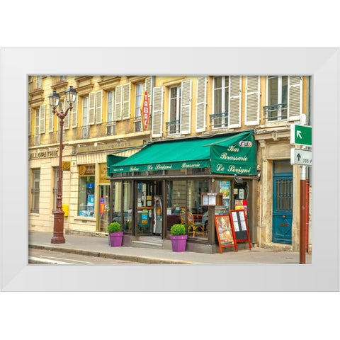 Paris Brasserie White Modern Wood Framed Art Print by Murdock, Ramona