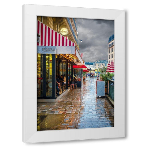 Paris CafÃ© Mimosa White Modern Wood Framed Art Print by Murdock, Ramona