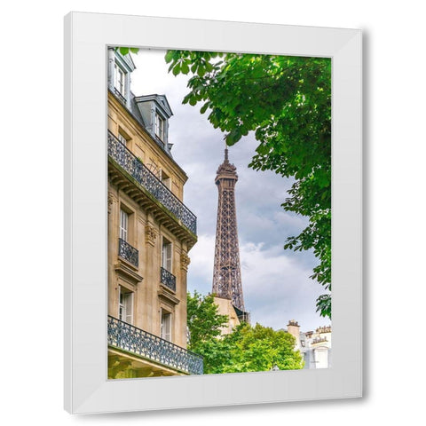 Eiffel Tower II White Modern Wood Framed Art Print by Murdock, Ramona
