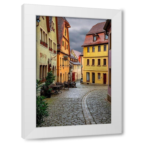 Rothenberg Street CafÃ© White Modern Wood Framed Art Print by Murdock, Ramona