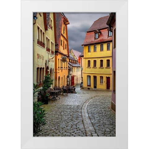 Rothenberg Street CafÃ© White Modern Wood Framed Art Print by Murdock, Ramona