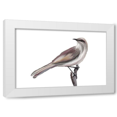 Bird V White Modern Wood Framed Art Print by Murdock, Ramona