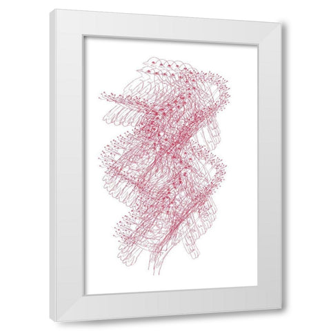 Abstract Birds III White Modern Wood Framed Art Print by Murdock, Ramona