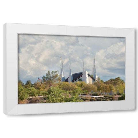 Las Vegas Temple White Modern Wood Framed Art Print by Murdock, Ramona