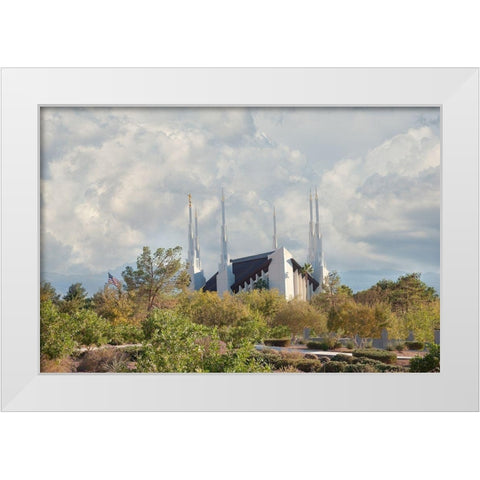 Las Vegas Temple White Modern Wood Framed Art Print by Murdock, Ramona