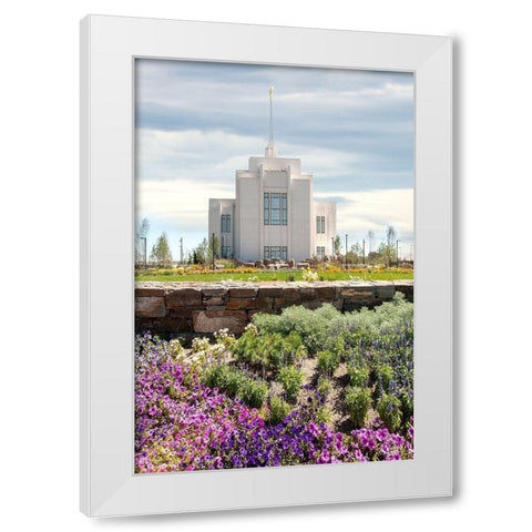 Twin Falls Temple White Modern Wood Framed Art Print by Murdock, Ramona