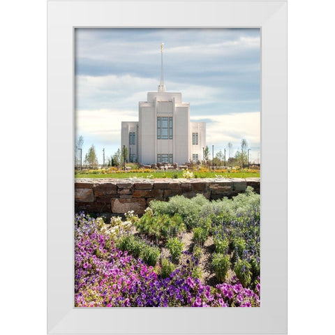 Twin Falls Temple White Modern Wood Framed Art Print by Murdock, Ramona