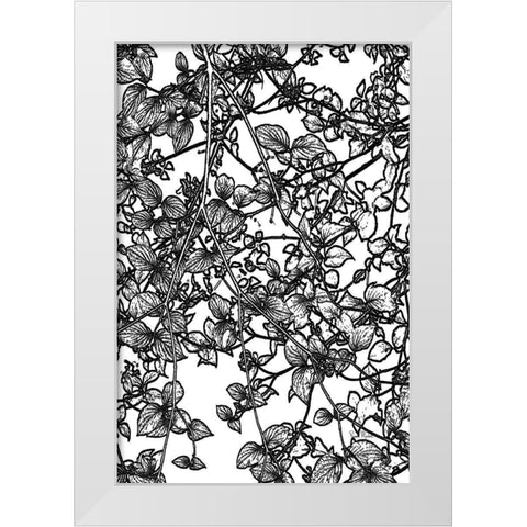 Leafy BW III White Modern Wood Framed Art Print by Murdock, Ramona