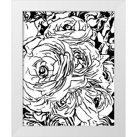 Roses No. 1 White Modern Wood Framed Art Print by Murdock, Ramona