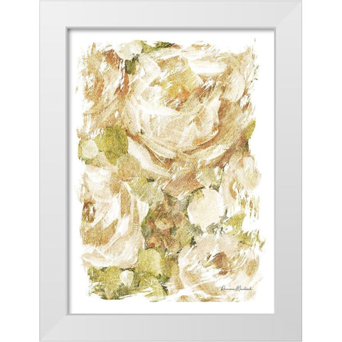 Golden Glitter Roses No. 2 White Modern Wood Framed Art Print by Murdock, Ramona