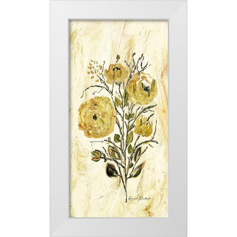 Golden Glitter Spray White Modern Wood Framed Art Print by Murdock, Ramona