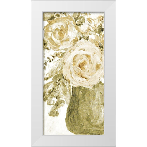 Golden Glitter Vase No. 3 White Modern Wood Framed Art Print by Murdock, Ramona