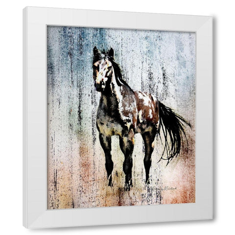 The Mustang King White Modern Wood Framed Art Print by Murdock, Ramona