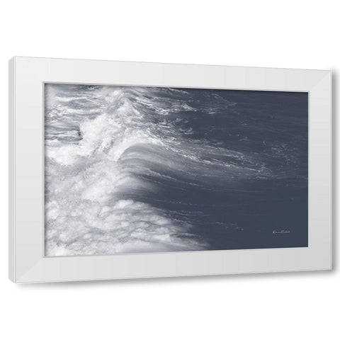 Indigo Wave I White Modern Wood Framed Art Print by Murdock, Ramona