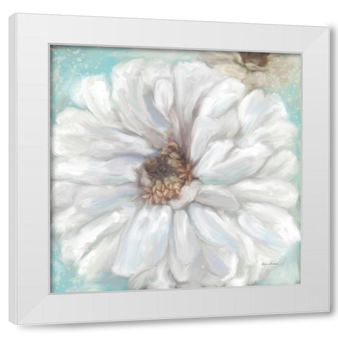 Zinnia II White Modern Wood Framed Art Print by Murdock, Ramona