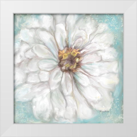 Zinnia IV White Modern Wood Framed Art Print by Murdock, Ramona