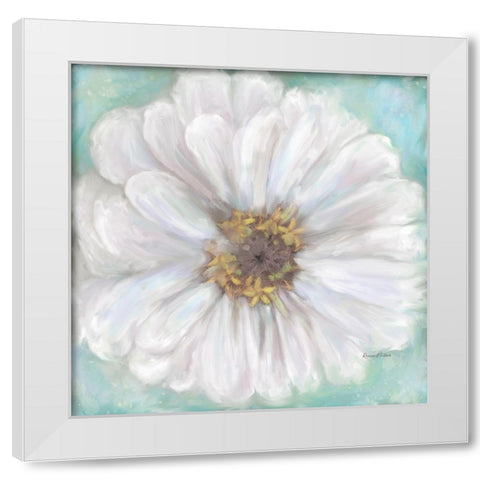Zinnia V White Modern Wood Framed Art Print by Murdock, Ramona