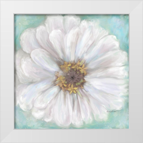 Zinnia V White Modern Wood Framed Art Print by Murdock, Ramona