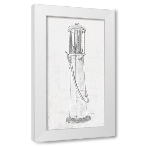 Fuel Station Sketch No. 1 White Modern Wood Framed Art Print by Murdock, Ramona