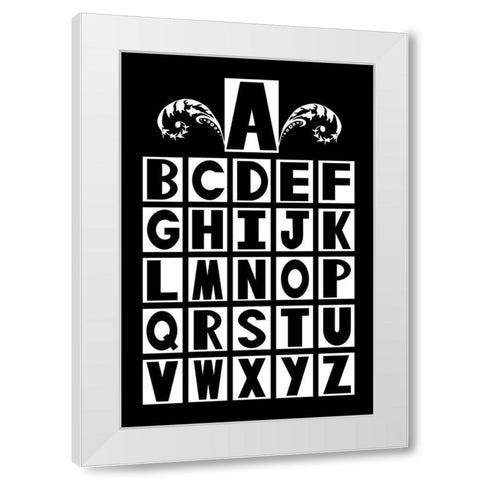 ABCDEFG White Modern Wood Framed Art Print by Murdock, Ramona