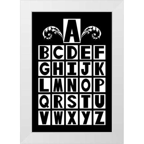 ABCDEFG White Modern Wood Framed Art Print by Murdock, Ramona