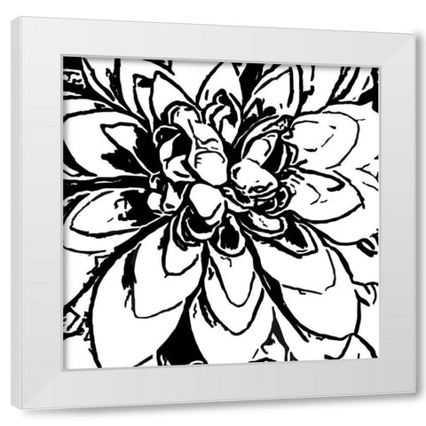 BW Floral No. 5 White Modern Wood Framed Art Print by Murdock, Ramona