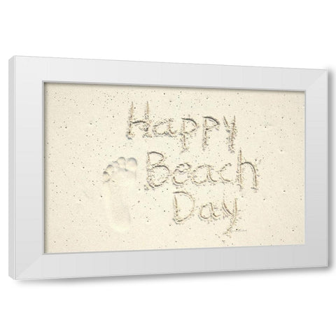 Happy Beach Day White Modern Wood Framed Art Print by Murdock, Ramona