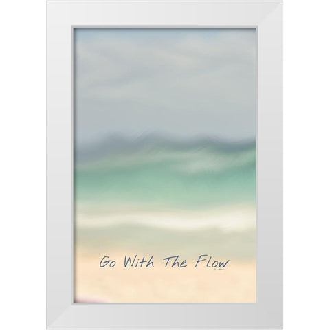 Go With the Flow White Modern Wood Framed Art Print by Murdock, Ramona