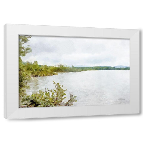 Mountain Lakeshore No. 1 White Modern Wood Framed Art Print by Murdock, Ramona