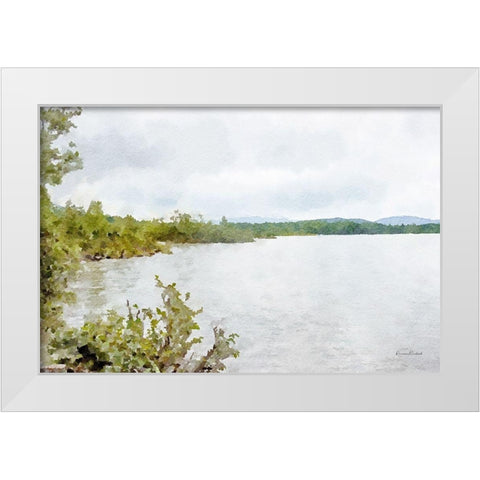 Mountain Lakeshore No. 1 White Modern Wood Framed Art Print by Murdock, Ramona