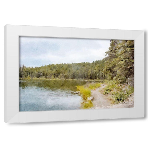 Mountain Lakeshore No. 2 White Modern Wood Framed Art Print by Murdock, Ramona