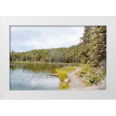 Mountain Lakeshore No. 2 White Modern Wood Framed Art Print by Murdock, Ramona