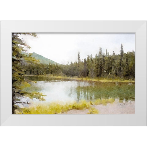 Mountain Lakeshore No. 3 White Modern Wood Framed Art Print by Murdock, Ramona