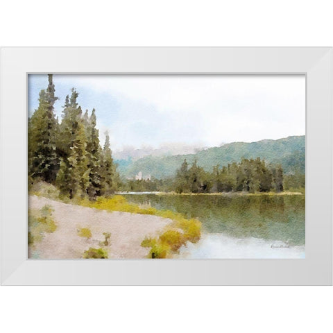 Mountain Lakeshore No. 4 White Modern Wood Framed Art Print by Murdock, Ramona