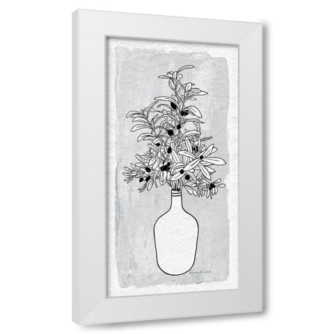 Olive Branch Vase White Modern Wood Framed Art Print by Murdock, Ramona