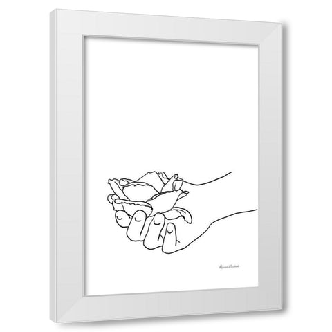 Holding the Rose White Modern Wood Framed Art Print by Murdock, Ramona