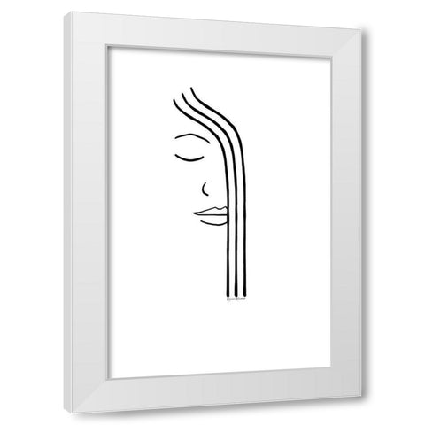 Hiding Faces II White Modern Wood Framed Art Print by Murdock, Ramona