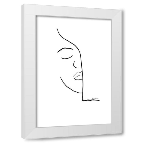 Hiding Faces IV White Modern Wood Framed Art Print by Murdock, Ramona