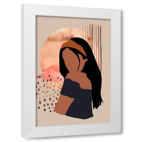Over the Shoulder White Modern Wood Framed Art Print by Murdock, Ramona