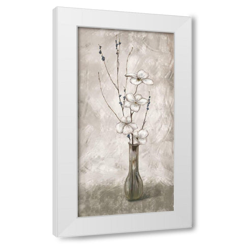 Simplicity Floral White Modern Wood Framed Art Print by Murdock, Ramona